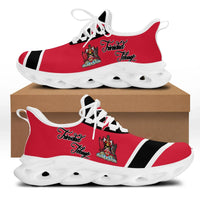 Red and black Trinidad chunky sneakers, white laces, white outsole