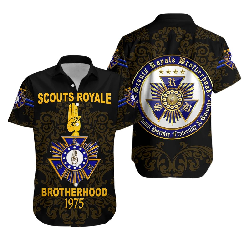 Scouts Royale Brotherhood SRB Hawaiian Shirt Unique Version Black LT8 - Wonder Print Shop