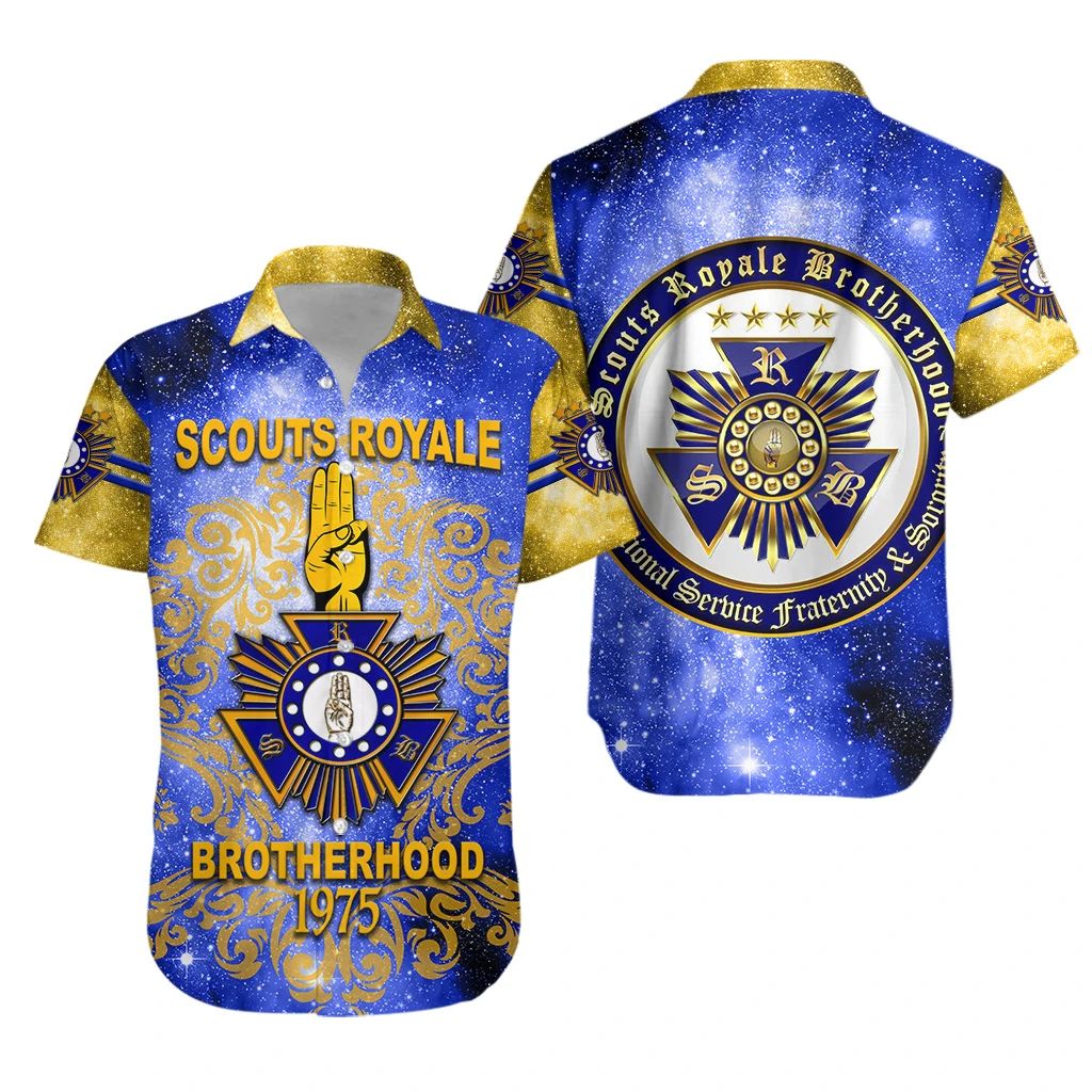 Scouts Royale Brotherhood SRB Hawaiian Shirt Unique Version Blue LT8 - Wonder Print Shop