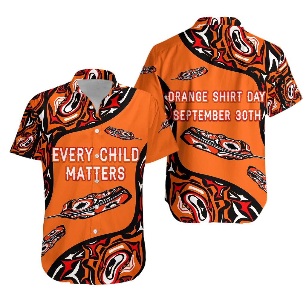 Orange Shirt Day Hawaiian Shirt Every Child Matters Aboriginal Feather NO.1 LT8 - Wonder Print Shop