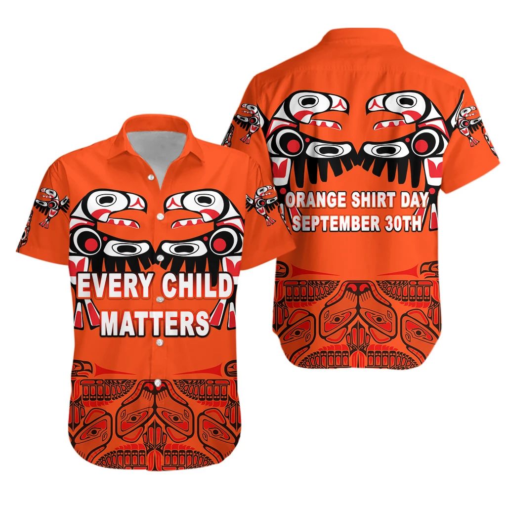 Orange Shirt Day Hawaiian Shirt Every Child Matters Totem Bird Indigenous LT8 - Wonder Print Shop