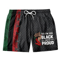 Men's black short LT20 with drawstring waist and bold 'Black and Proud' graphic