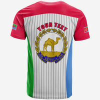 Eritrea T-shirt mit Rückendruck „YOUR TEXT“ und Wappen mit Kamel im Lorbeer