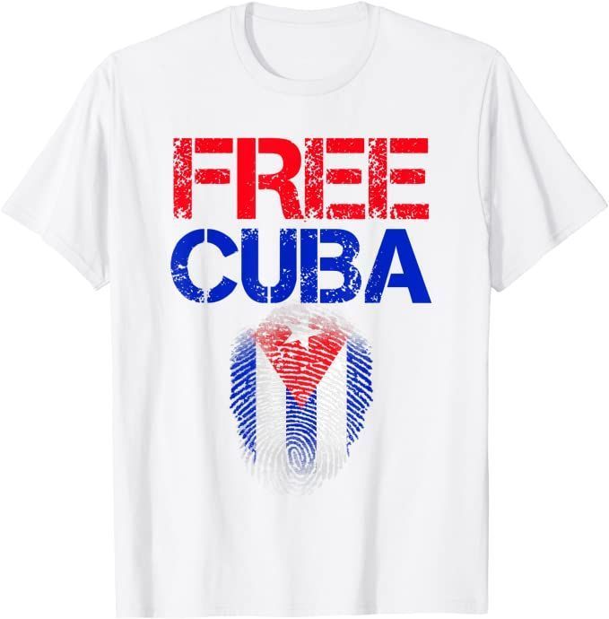 Free Cuba White Cotton T-Shirt LT10 - Wonder Print Shop