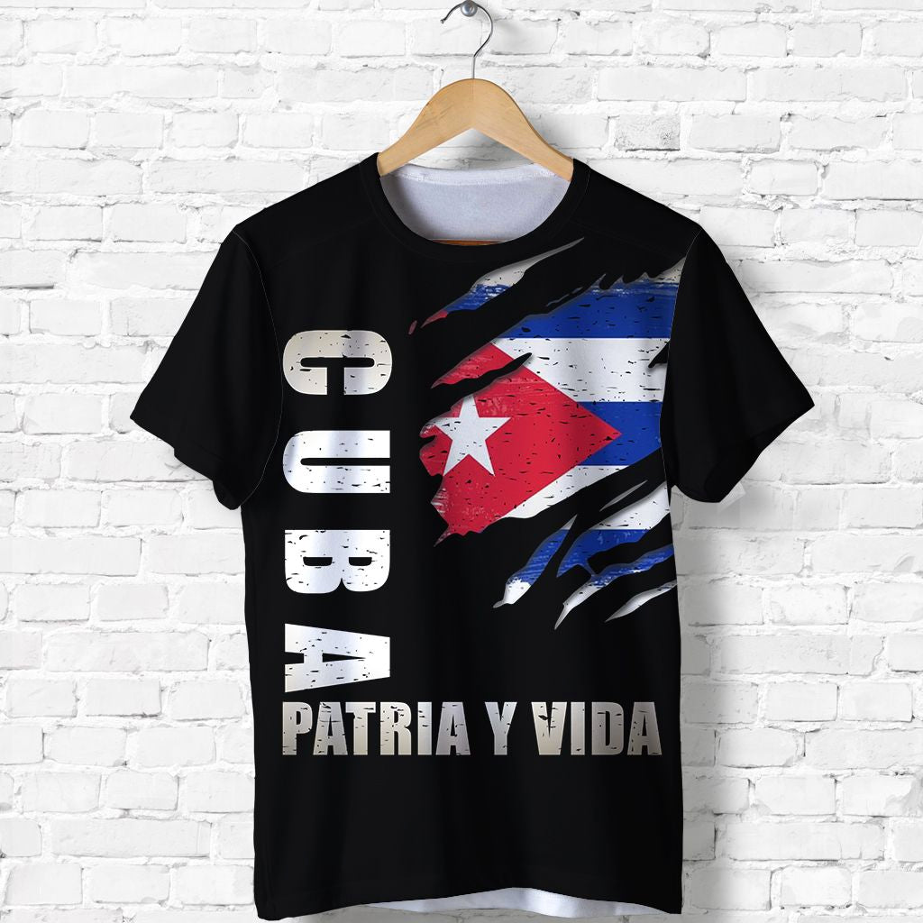 SOS Cuba T Shirt Flag Grunge LT13 - Wonder Print Shop