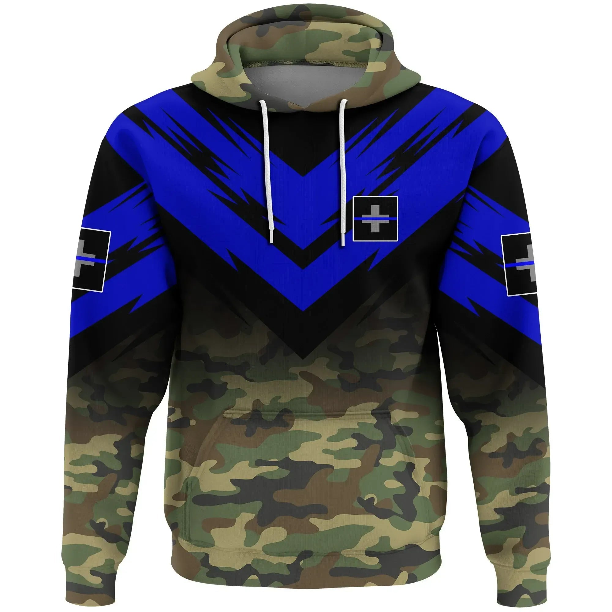 Switzerland Flag Hoodie Based Version Of The Thin Blue Line Symbol RLT13 - Wonder Print Shop