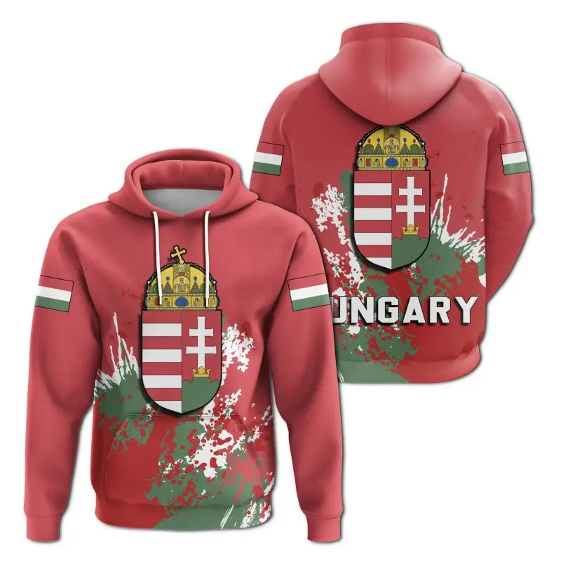 Hungary Hoodie Coat Of Arms Spaint Style RLT8 - Wonder Print Shop