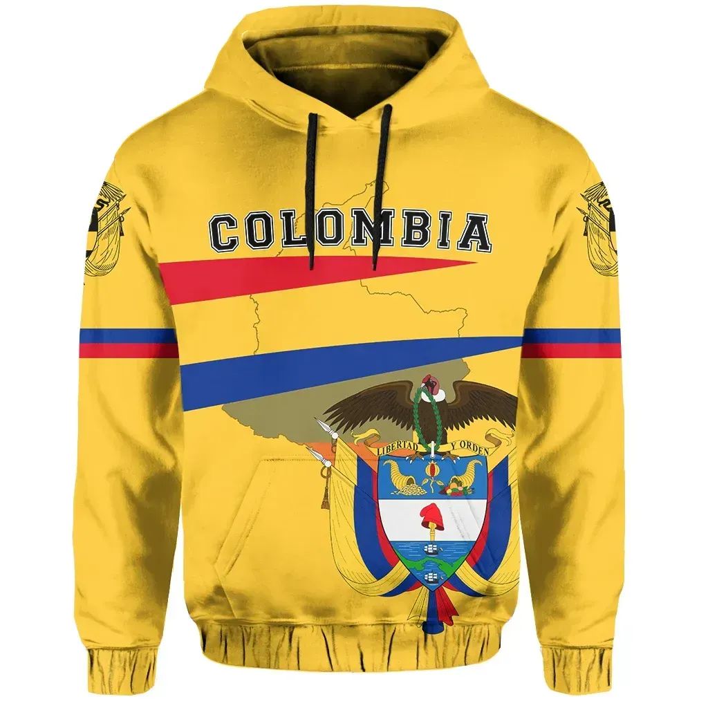 Colombia Flag Hoodie Map Version RLT7 - Wonder Print Shop