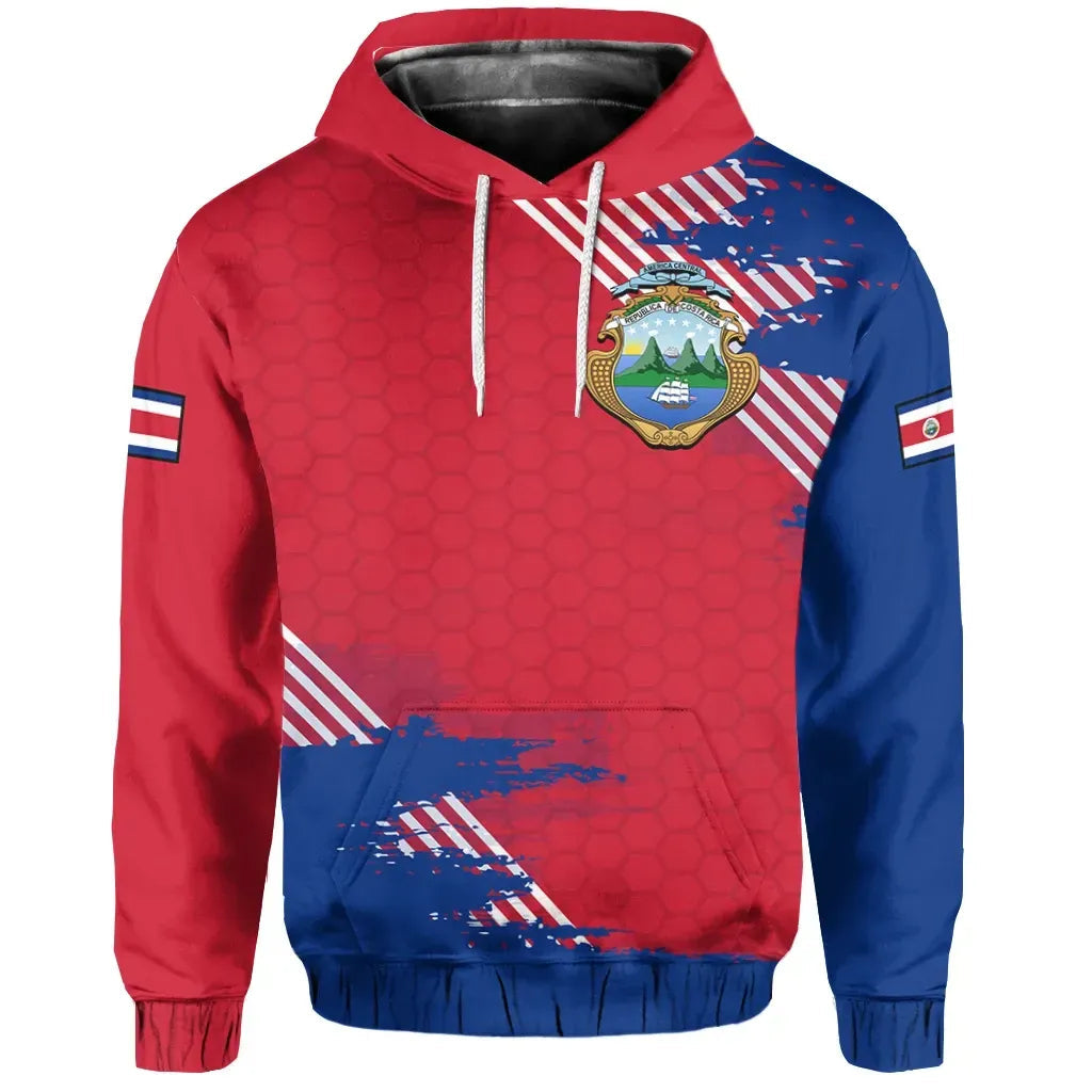 Costa Rica Sport Design Pullover Hoodie RLT13 - Wonder Print Shop