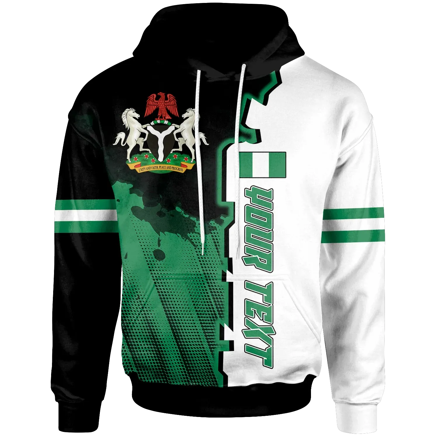 Nigeria Personalised Hoodie Independence Day RLT8 - Wonder Print Shop