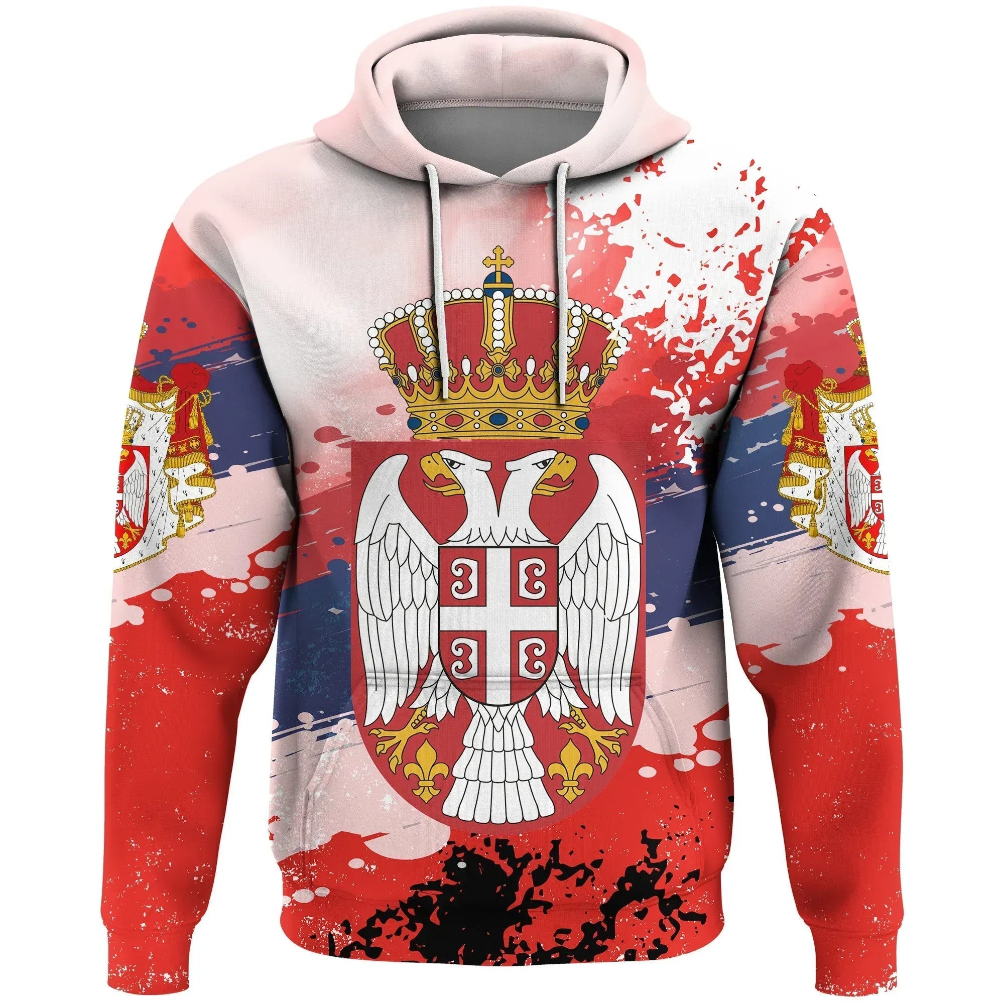 Serbia Hoodie Serbia National Flag and Emblem RLT7 - Wonder Print Shop