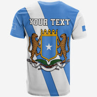 Custom Somalia T-shirt back with “YOUR TEXT” and shield with lions
