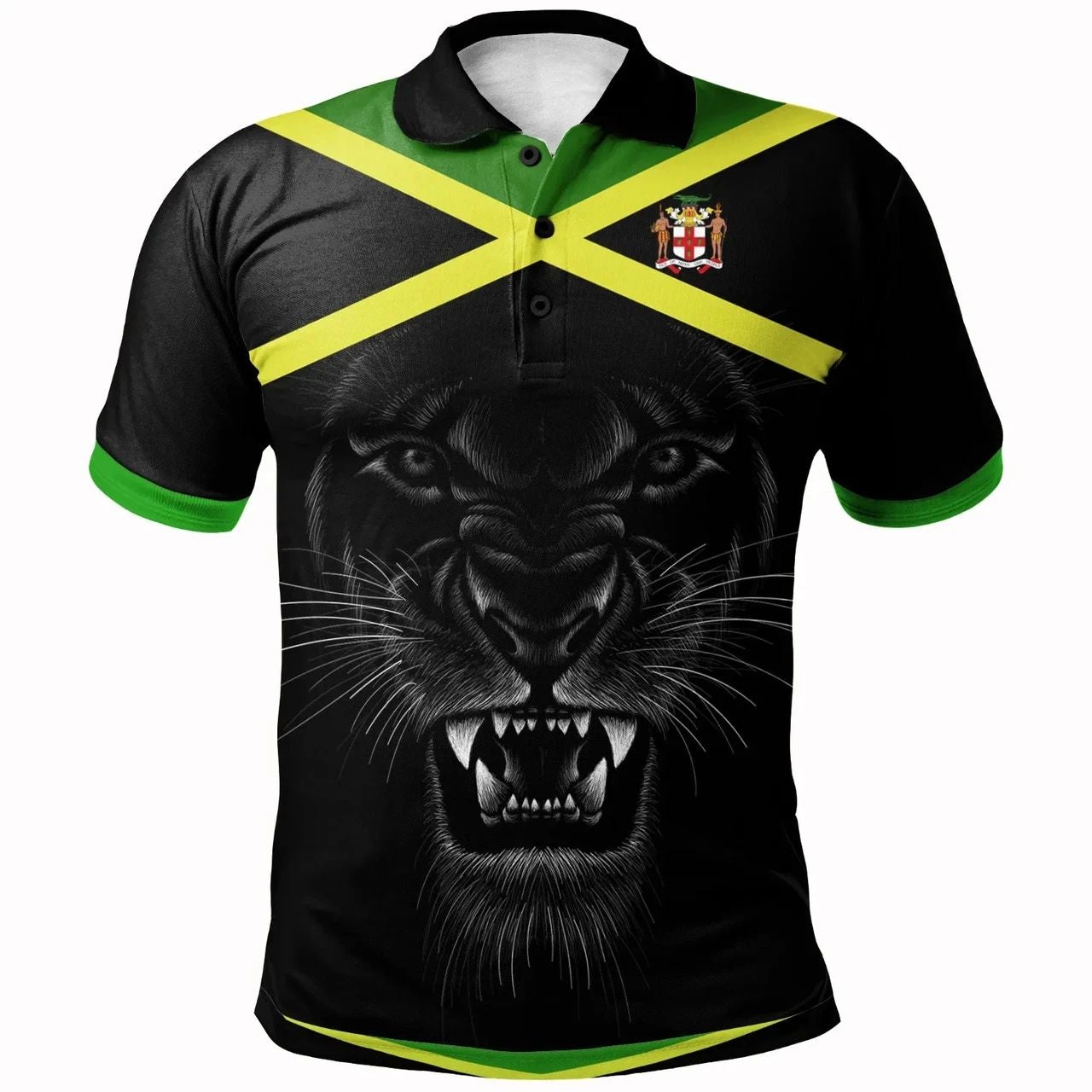 Jamaica Polo Shirt Lion Flag Color LT13 - Wonder Print Shop