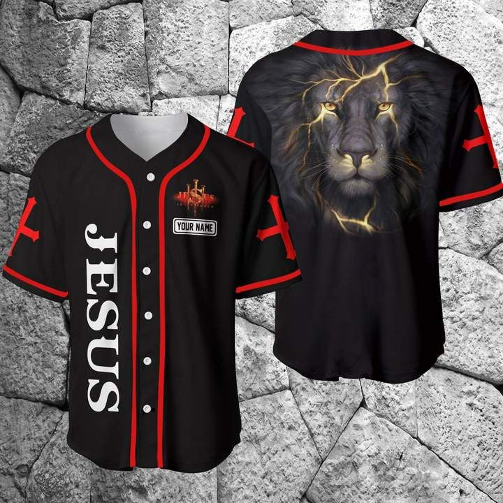 (Custom Personalised) Jesus Lion Baseball Jersey LT13 - Wonder Print Shop