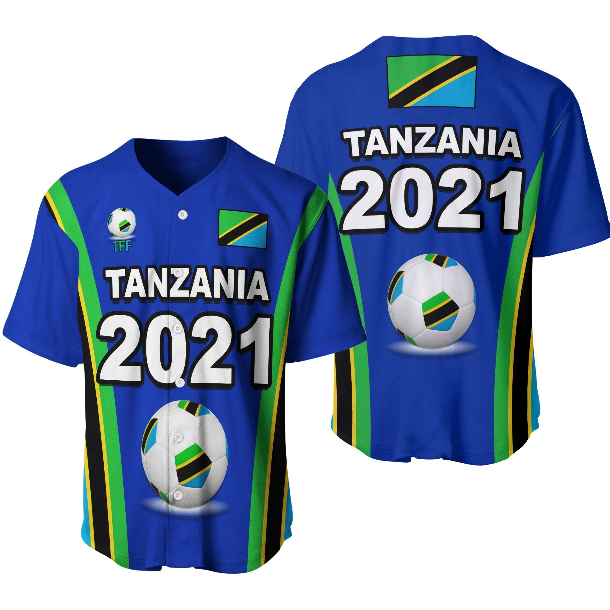 Tanzania Football Team 2021 Mix Flag Baseball Jersey LT20 - Wonder Print Shop