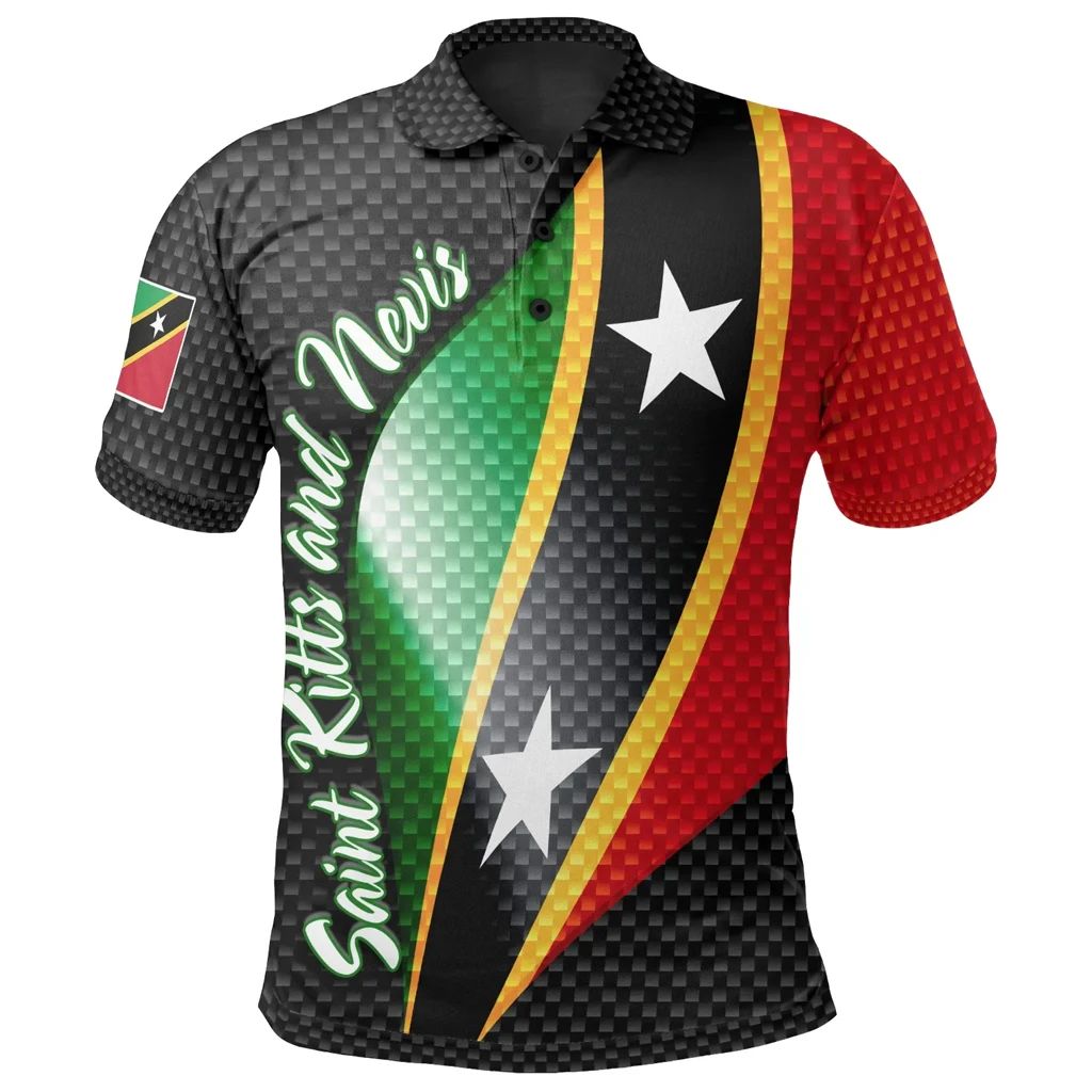 Saint Kitts and Nevis Polo Shirt Saint Kitts and Nevis Flag LT13 - Wonder Print Shop