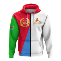 Zip hoodie with Eritrea flag colorblock front, hood drawstrings, full zipper
