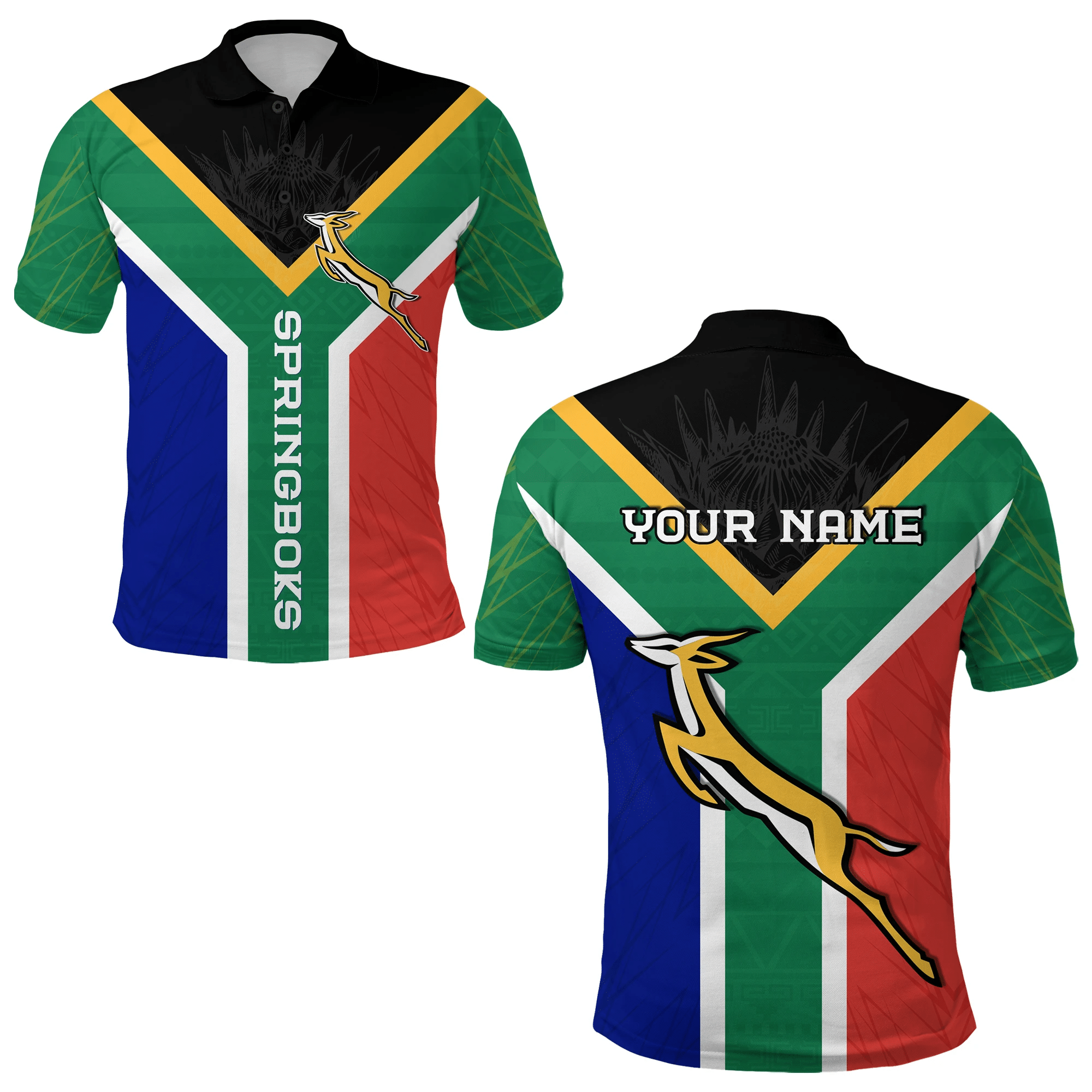 Custom Springboks Passion Polo Shirt South Africa Rugby LT13 - Wonder Print Shop