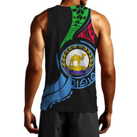 Men's black tank top with large Eritrea crest graphic on the back