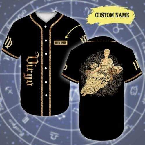 (Custom Personalised) Virgo Zodiac Baseball Jersey Version Golden LT13 - Wonder Print Shop