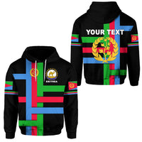 Black pullover hoodie with Eritrea flag graphic and gold emblem