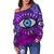 Sweatshirt Evil Eye Women's Off Shoulder Sweater Universe Style LT8 - Wonder Print Shop