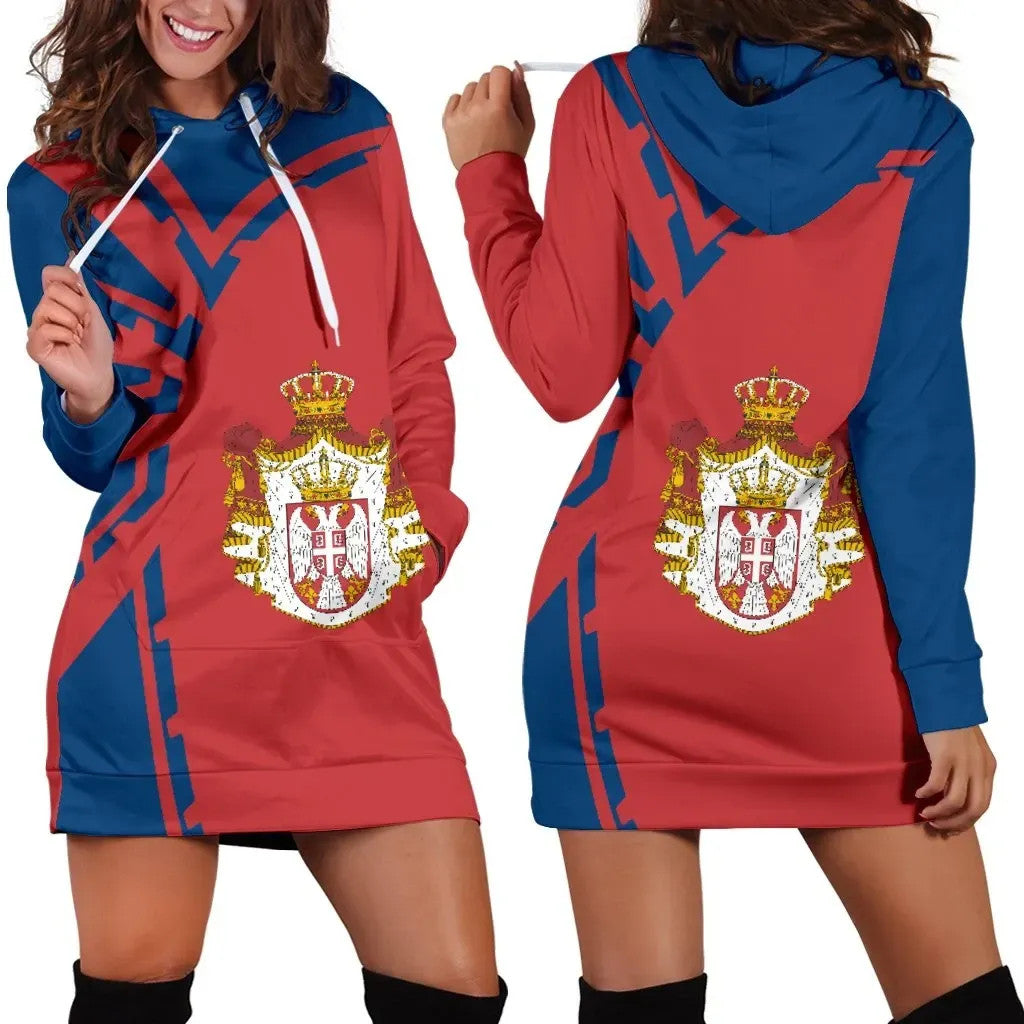 Serbia Hoodie Dress Premium Style RLT7 - Wonder Print Shop