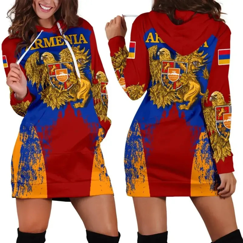 Armenia Special Coat of Arms Hoodie Dress RLT8 - Wonder Print Shop