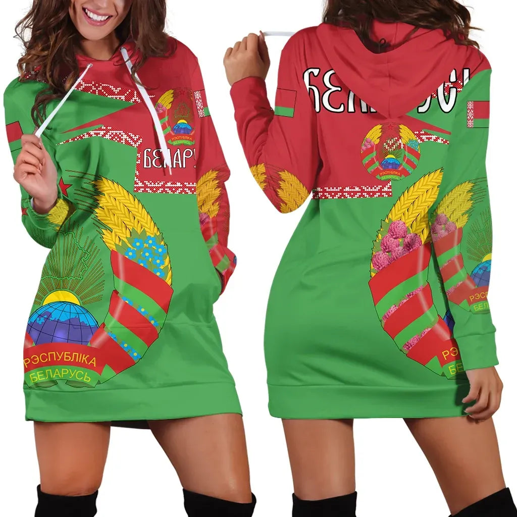 Belarus Coat Of Arms Hoodie Dress - New Style RLT6 - Wonder Print Shop