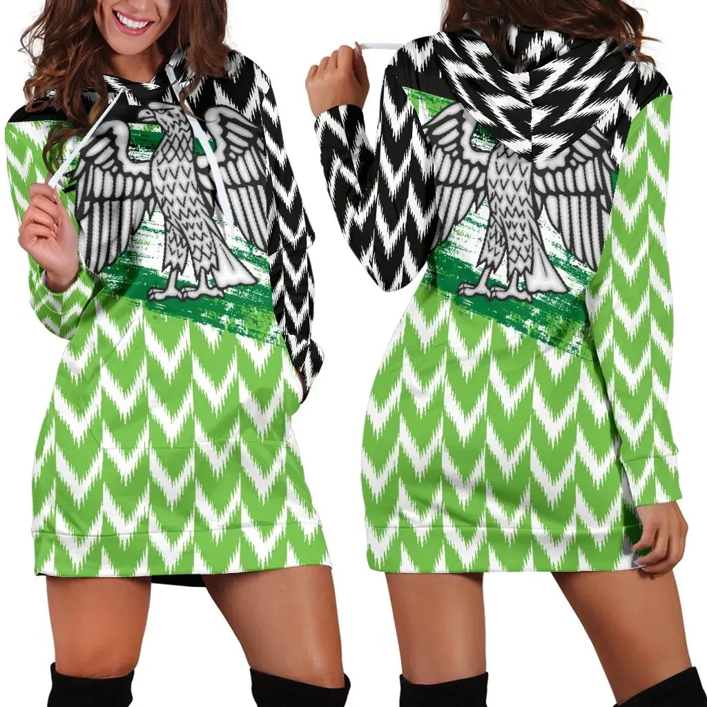 Nigeria Home Hoodie Dress The Super Eagles RLT8 - Wonder Print Shop