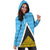 Saint Lucia Flag Hoodie Dress Triangle Cerulean Blue RLT6 - Wonder Print Shop