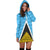 Saint Lucia Flag Hoodie Dress Triangle Cerulean Blue RLT6 - Wonder Print Shop