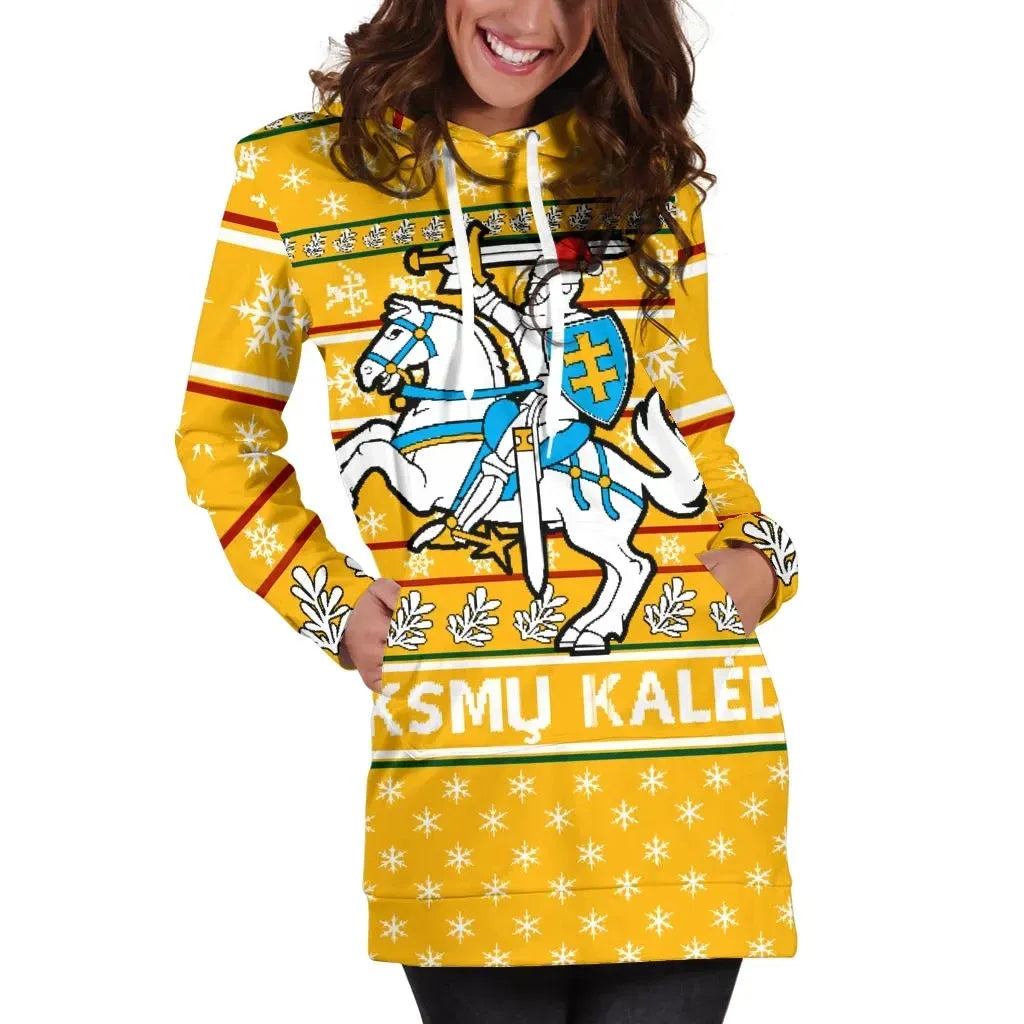 lithuania-christmas-hoodie-dress-yellow