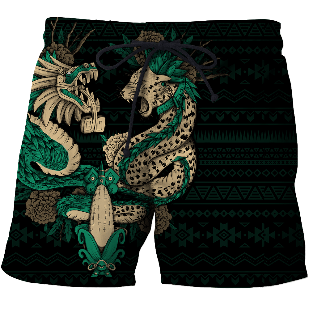 mexico-aztec-quetzalcoatl-tezcatlipoca-all-over-printed-unisex-men-shorts