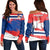 Norway Off Shoulder Sweater Norway Flag Brush RLT7 - Wonder Print Shop