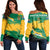 South Africa Off Shoulder Sweater, South Afica Flag Brush RLT8 - Wonder Print Shop