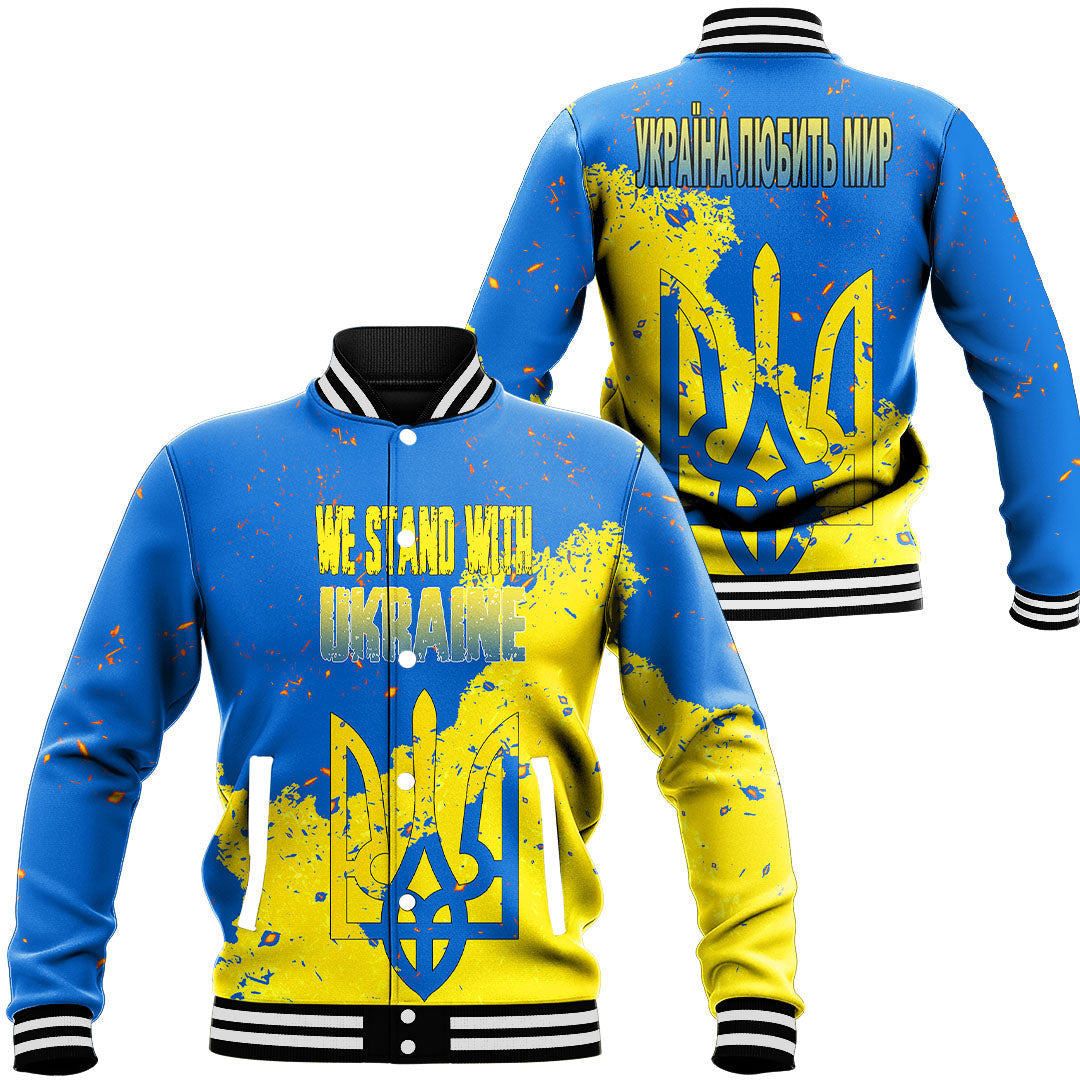 We Stand With Ukraine Baseball Jackets RLT7 - Wonder Print Shop