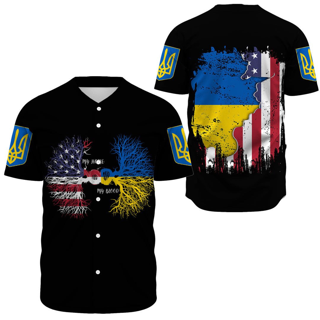 Ukraine With United States DNA Baseball Jerseys RLT7 - Wonder Print Shop