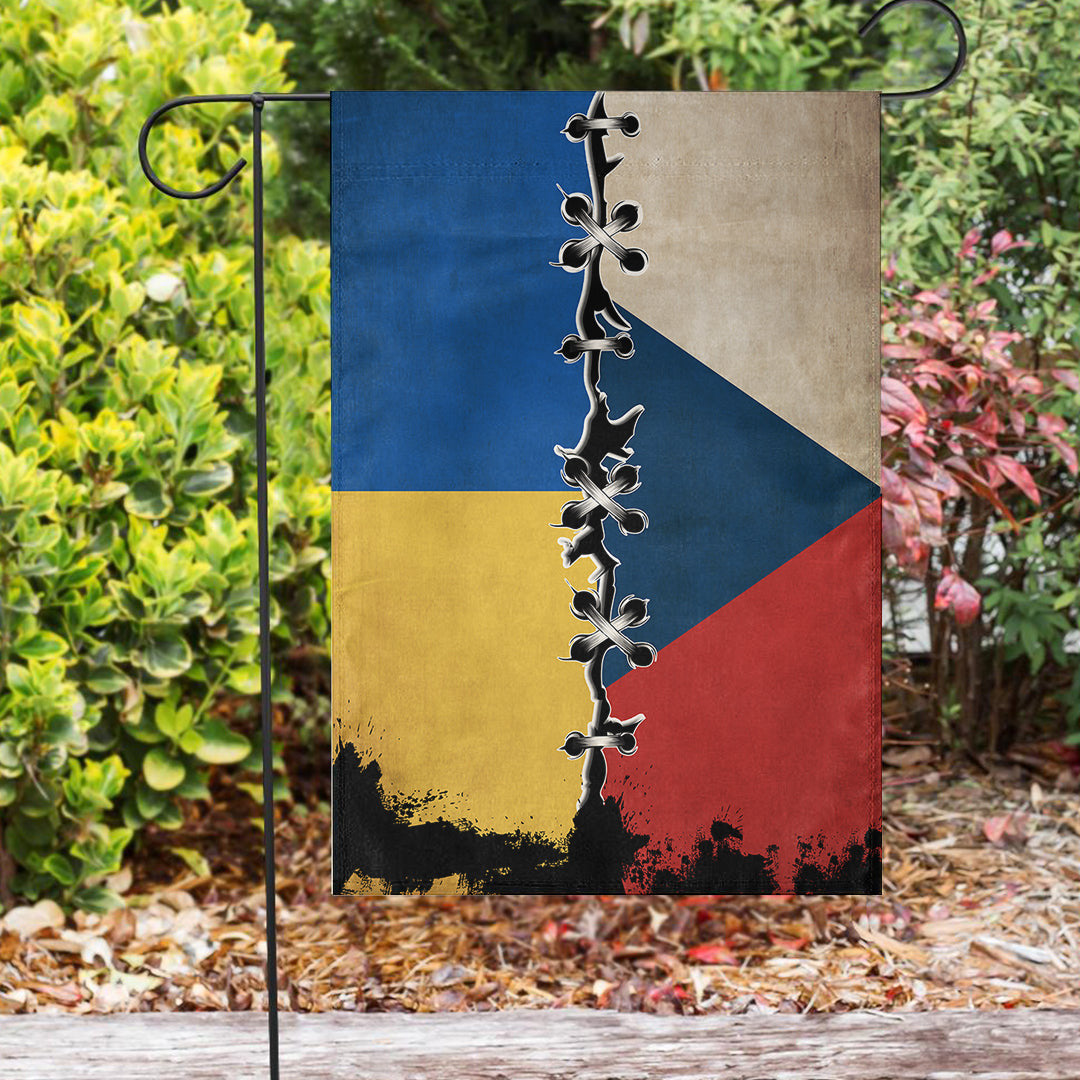 Wonder Print Shop Flag - Republic Czech Flag With Ukraine Flag RLT13 - Wonder Print Shop