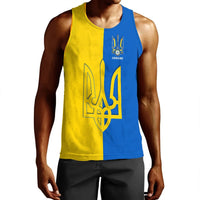 Sleeveless tank with large trident graphic and UKRAINE badge on yellow/blue panels