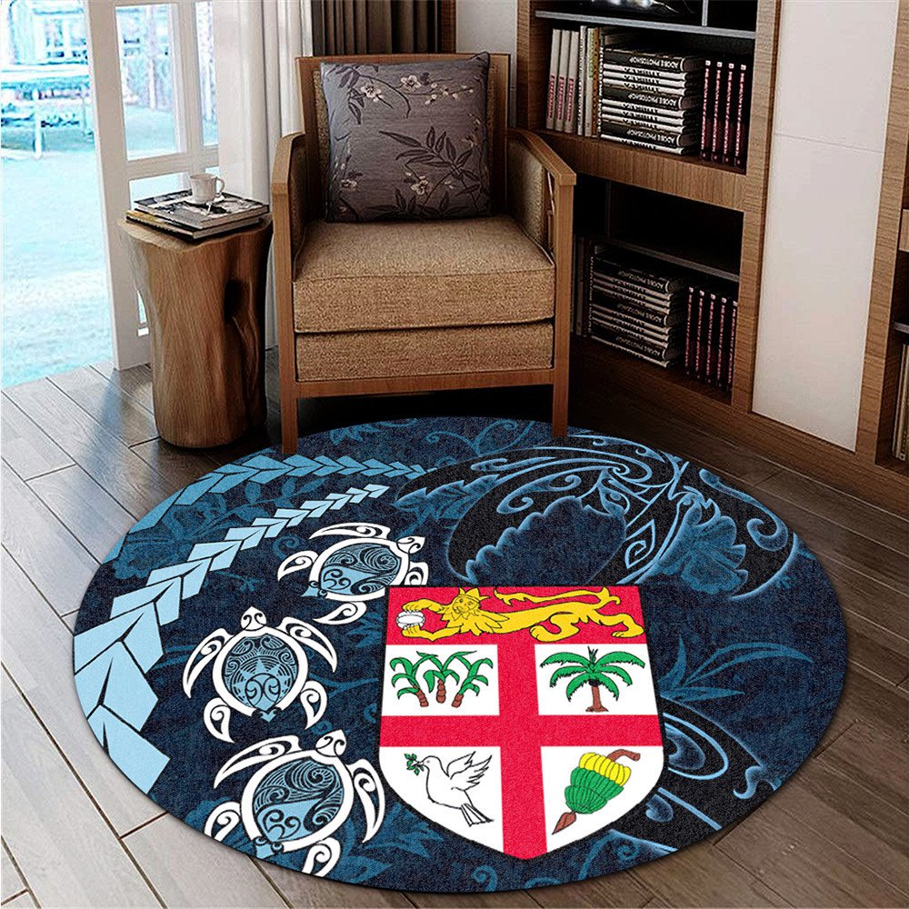 wonder-print-shop-home-set-fiji-coat-of-arms-turtle-palm-tree-round-carpet