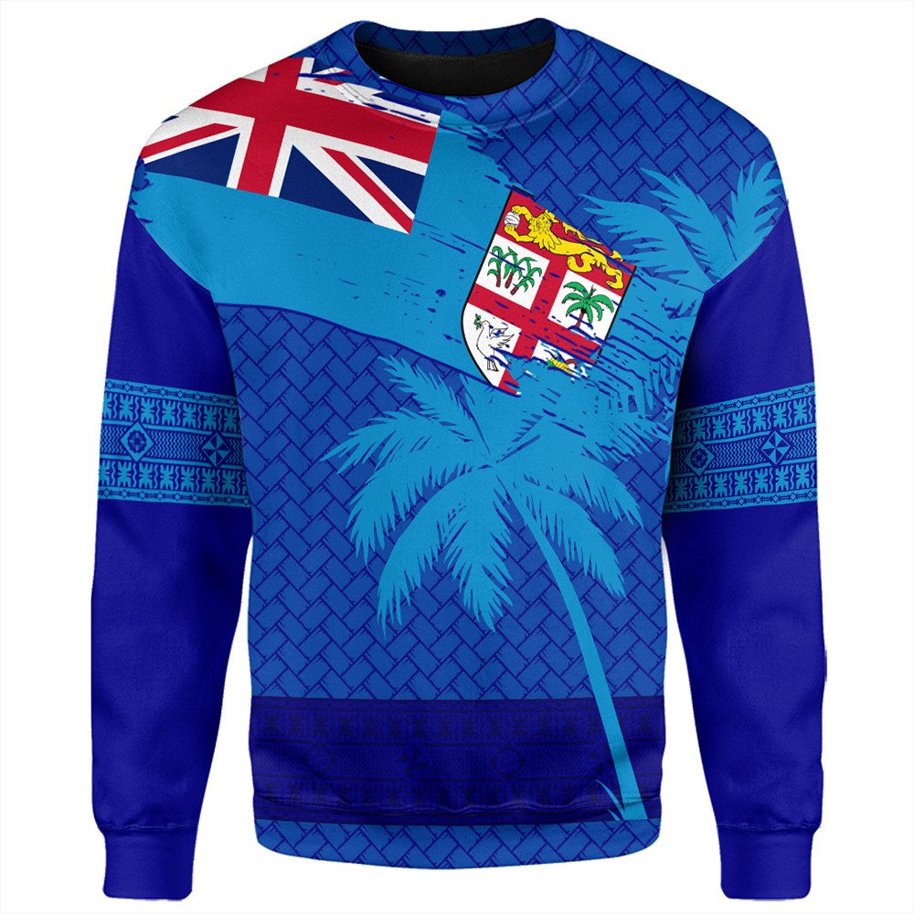 Polynesian Sweatshirt Fiji Palm Tree Coat Of Arms Sweatshirt LT10 - Wonder Print Shop