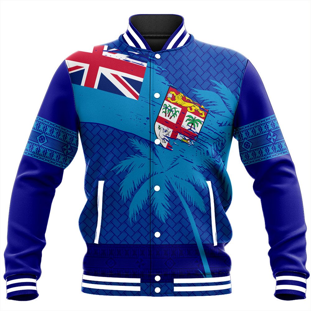 Polynesian Jacket Fiji Palm Tree Coat Of Arms Baseball Jacket LT10 - Wonder Print Shop