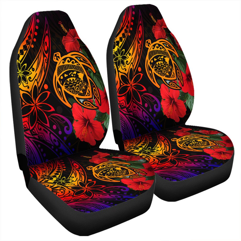 Polynesian Car Accessories Hawaii Turtle Ocean Car Seat Covers LT10 - Wonder Print Shop