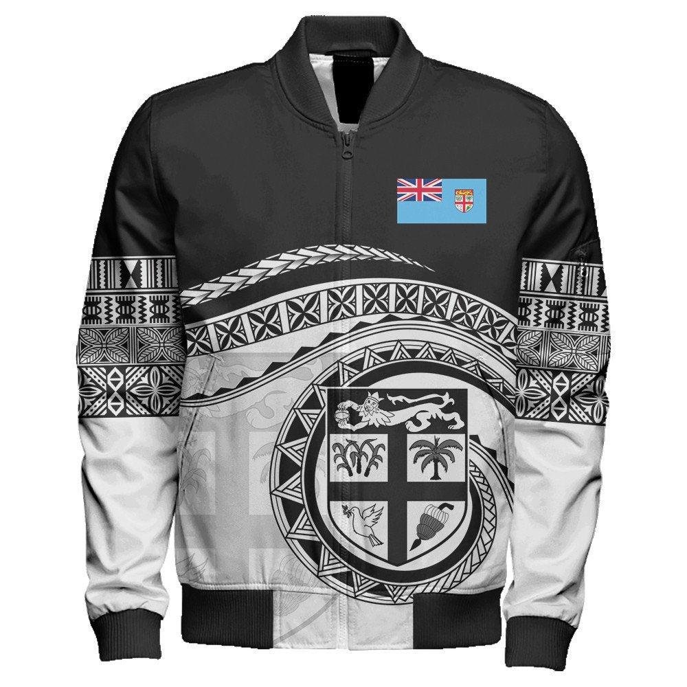 Polynesian Jacket Fiji Rugby Concept Sleeve Zip Bomber Jacket LT10 - Wonder Print Shop