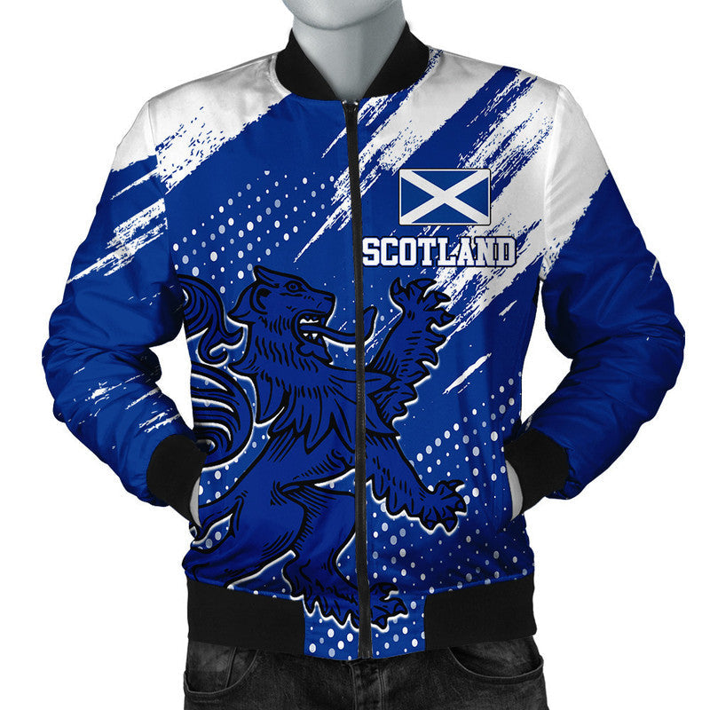 (Custom Text) Scotland Lion Grunge Bomber Jacket RLT12 - Wonder Print Shop