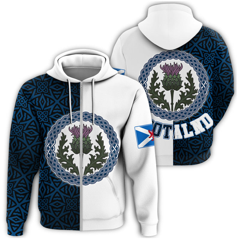 Scotland Half Thistle Celtic Zip Hoodie RLT12 - Wonder Print Shop