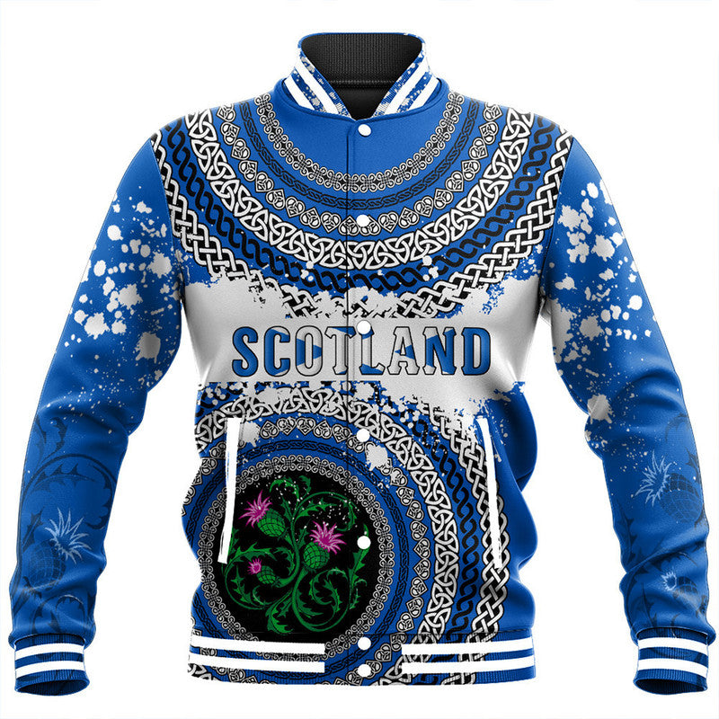 (Custom Text) Scotland Celtic Circle Baseball Jacket RLT12 - Wonder Print Shop