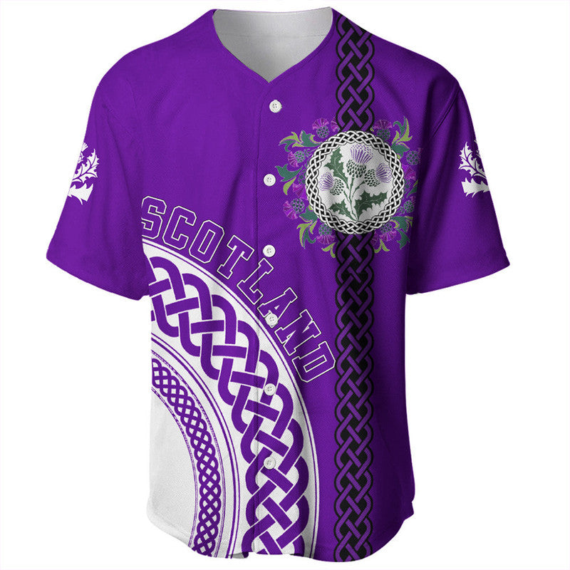 (Custom Text) Scotland Purple Thistle Baseball Jersey RLT12 - Wonder Print Shop