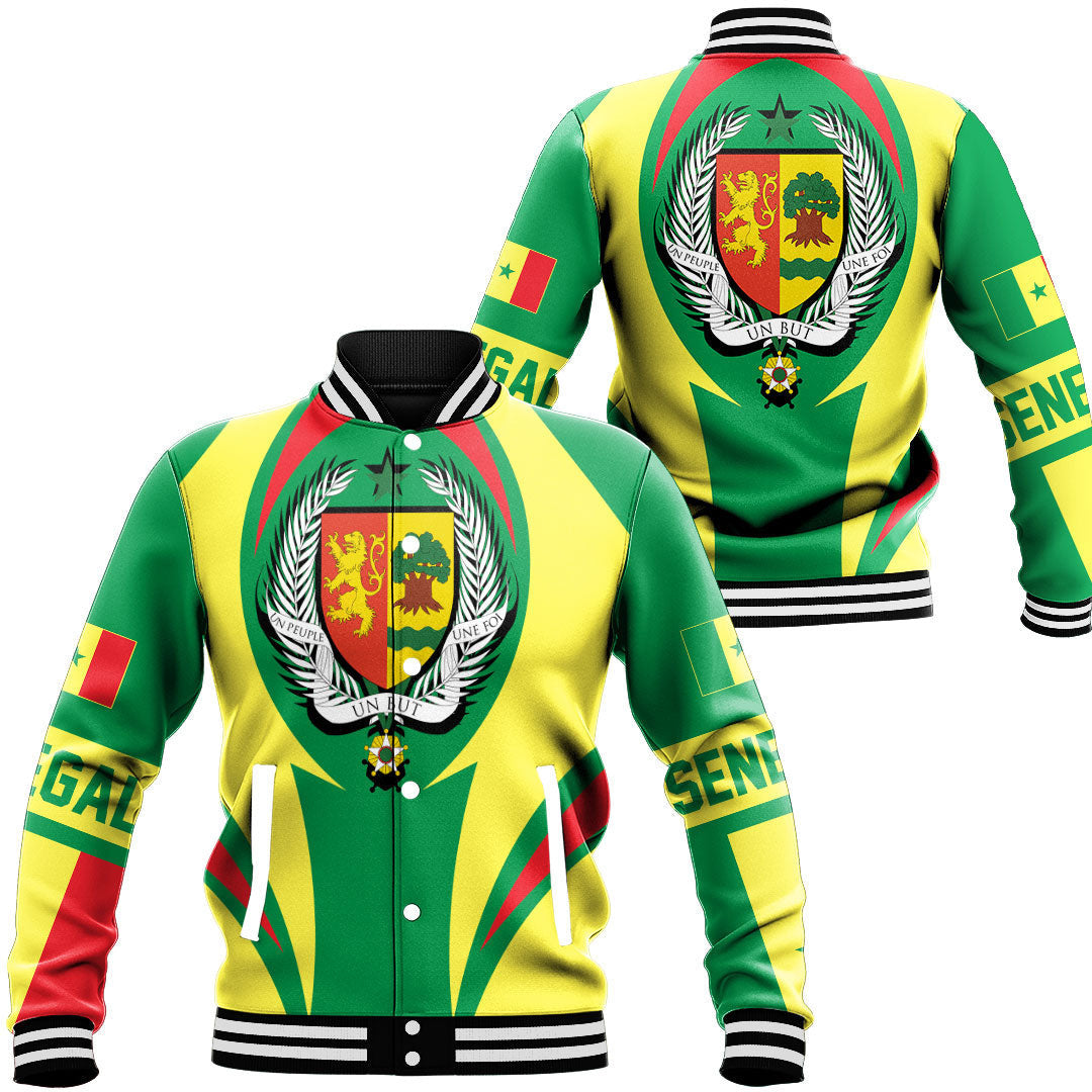 Wonder Print Shop Clothing - Senegal Action Flag Baseball Jacket RLT7 - Wonder Print Shop